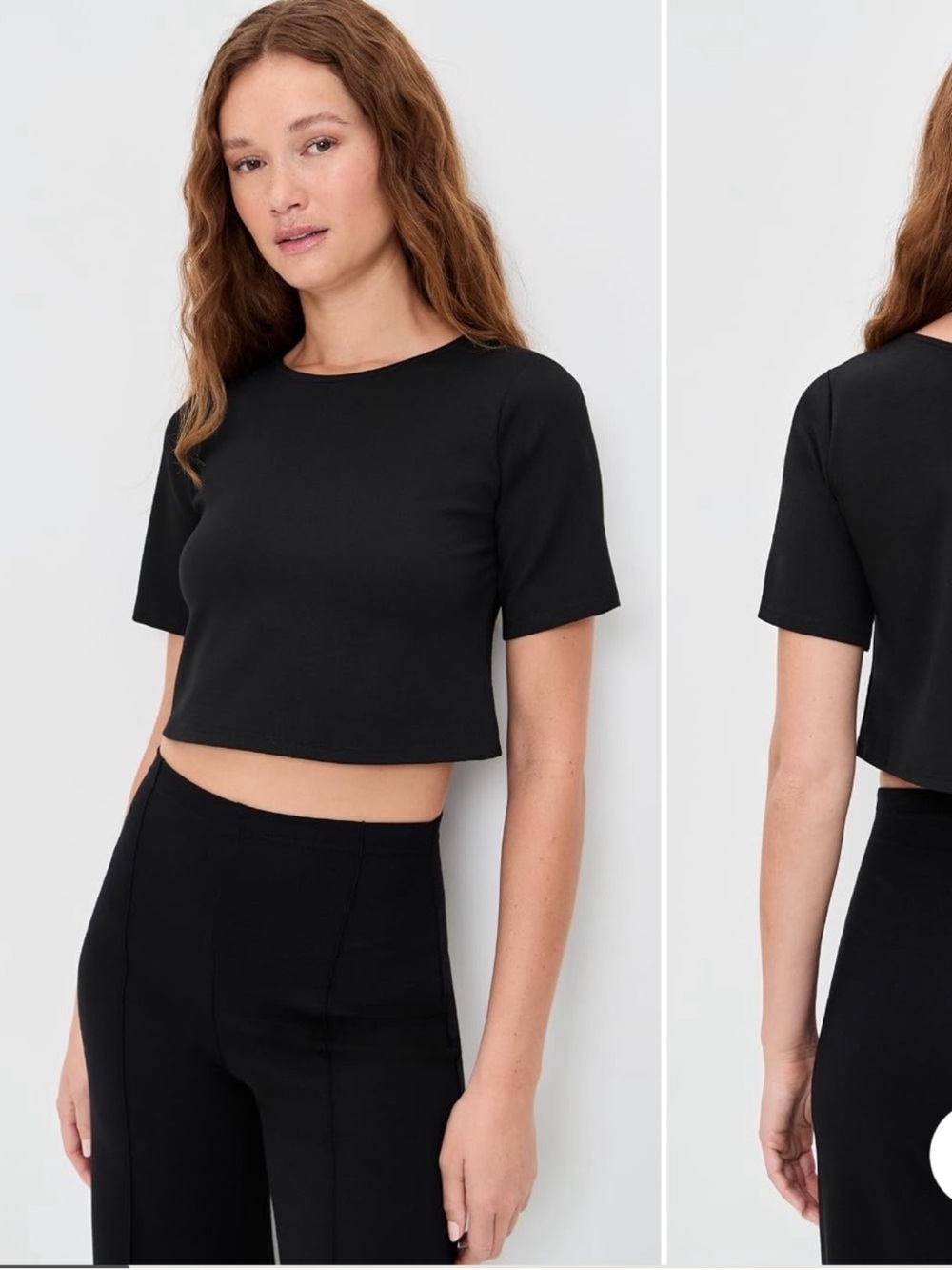 Ripley Radar Ponte Knit Short Sleeve Crop Top Black Size Medium (3)